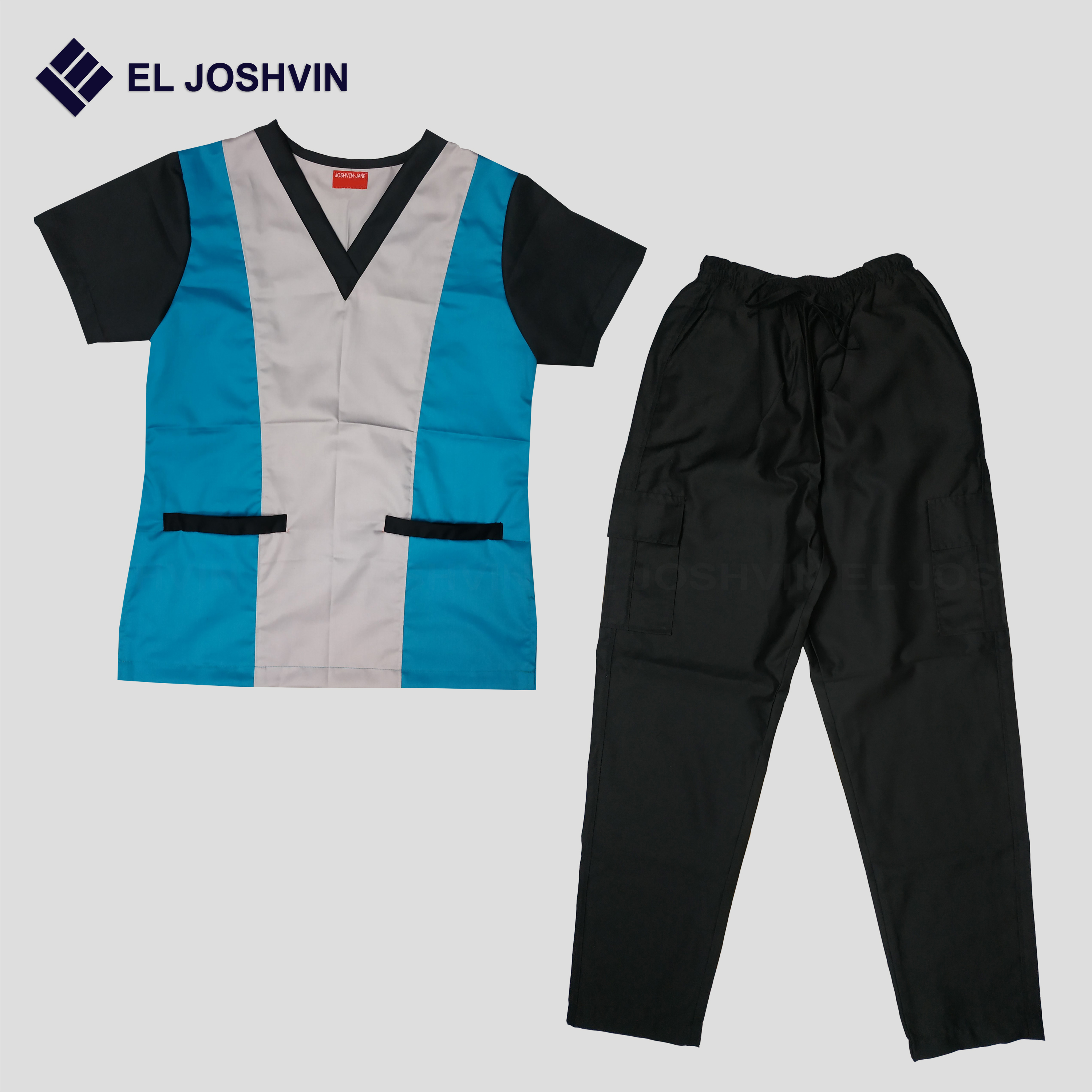 EL JOSHVIN Nurse uniform RN uniform Standard Collar for Woman's New (  Blouse , Pants )