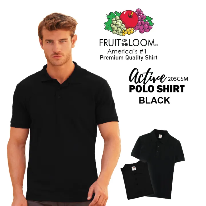 plain polo shirt black