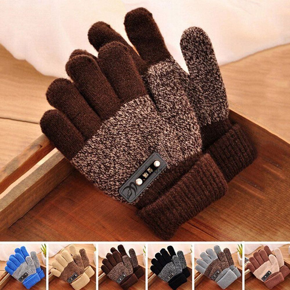 IMMEMO หนาแฟชั่นอุ่นฤดูหนาวถุงมืออุ่น Finger Protector ถุงมือถัก Full ปลอกสวมนิ้ว