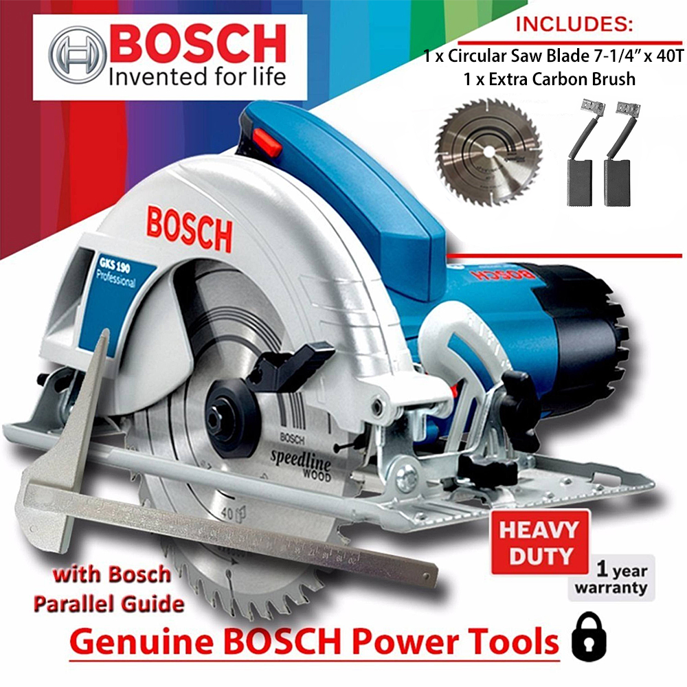 Bosch GKS 190 Heavy Duty Circular Saw 190mm ( 1400W ) with Extra Carbon