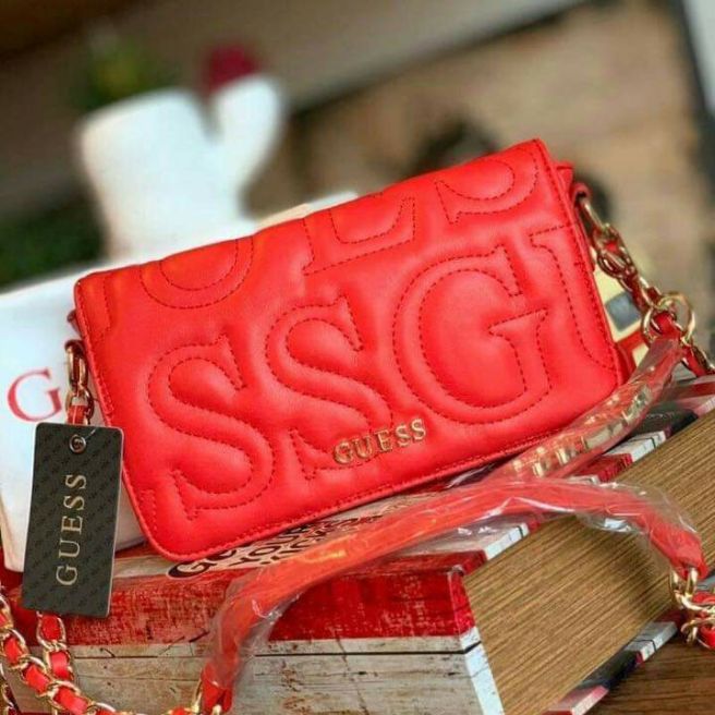 guess sling bag red