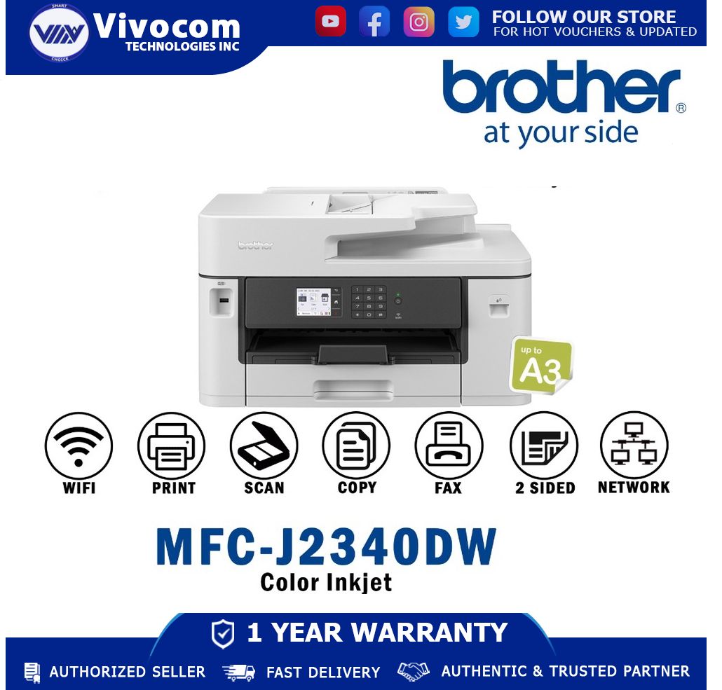 Brother MFC-J2340DW Fax A3 Multi-function Inkjet Printer | Lazada PH