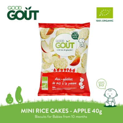 GOOD GOUT Mini Rice Cakes with Apple 40g Organic Gluten Free Biscuits for Babies 10 months+
