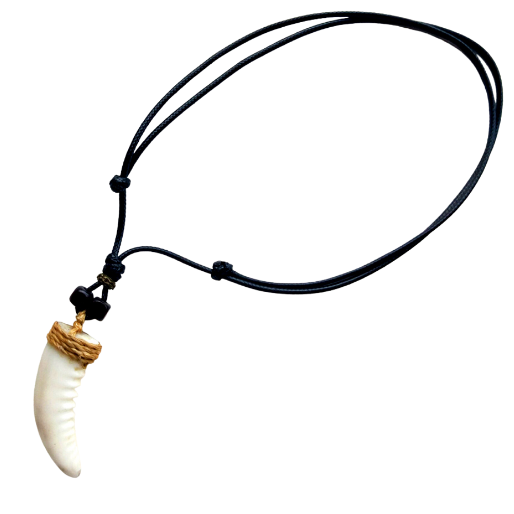 Cowrie SHELL TUSK CLAW PENDANT NECKLACE 