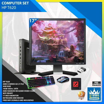 Computer Set Package / Amd G Series GX 217GZ / 4gb Ram DDr3 upgradable / 16GB M Sata SSD upgradable / 2gb Onboard videocard / Radeon HD 8280E / 250gb Flash Drive / 17 Inches monitor / keyboard and mouse / Wifi Ready / Good For online schooling