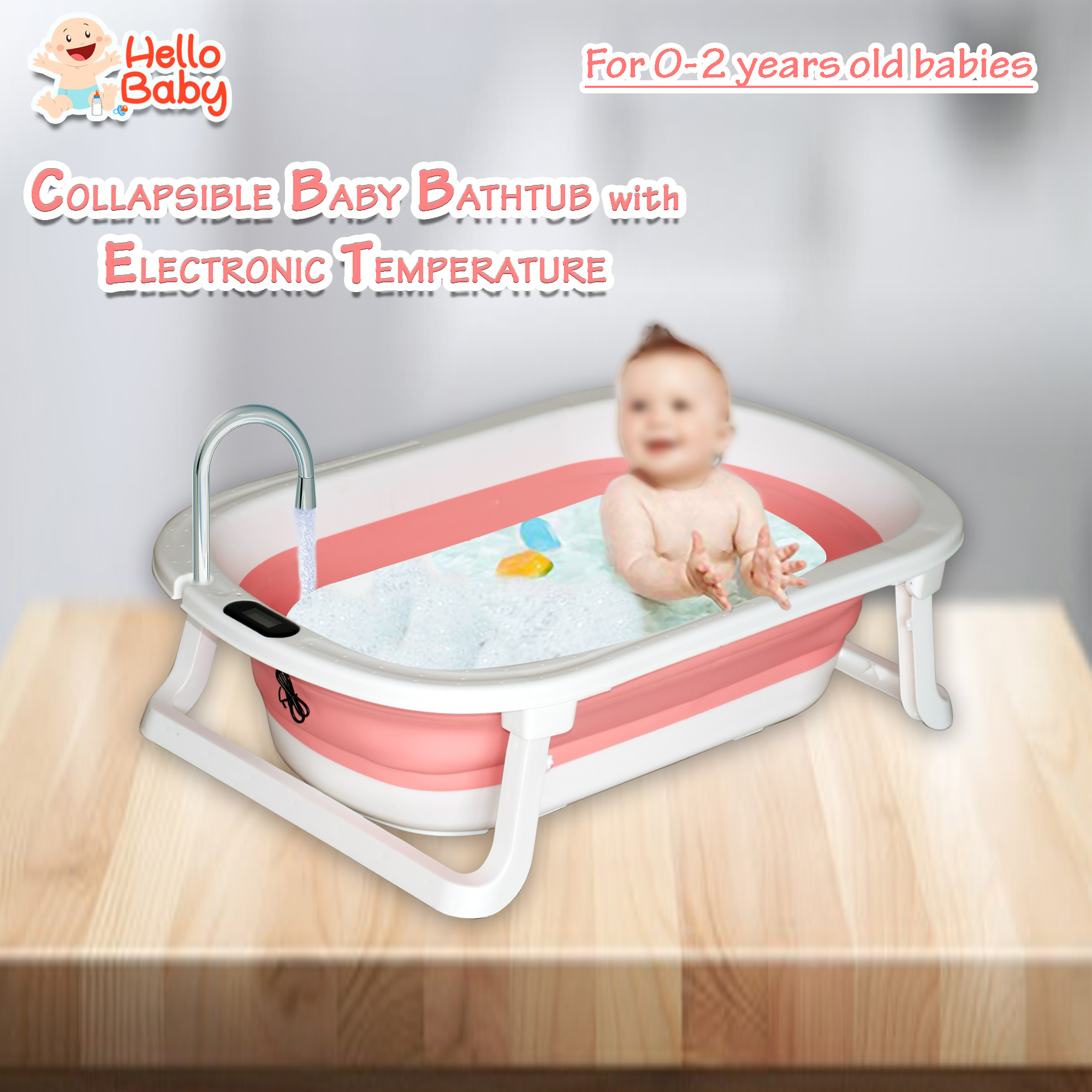 Hello Baby Foldable Children Bathtubs Baby Portable Bath Tub with