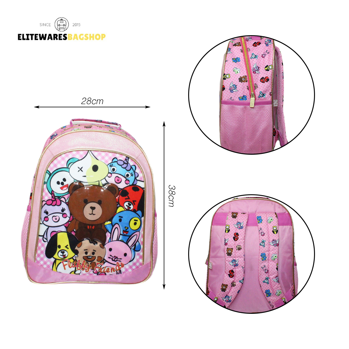 Kids Cartoon Backpack – Custom Name School Bag 15 Inch For Boys Girls Toddler Bookbag