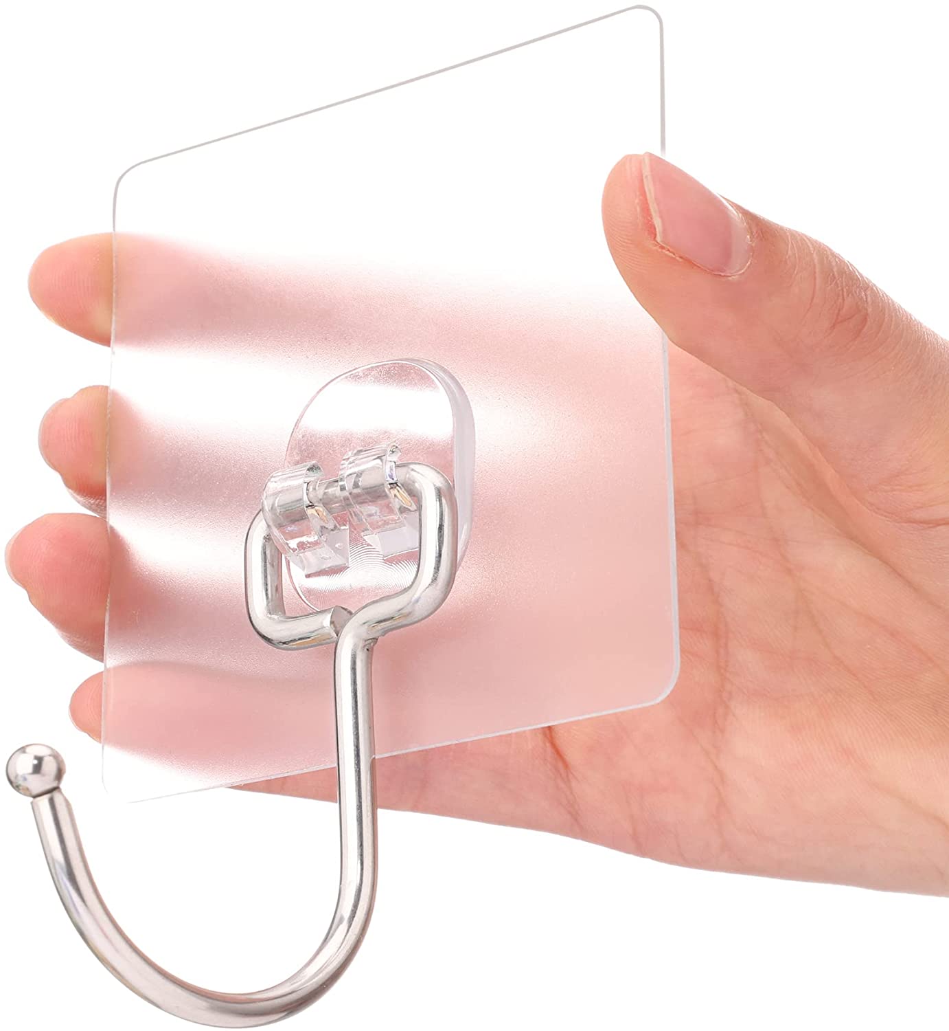 10Pack AllPurpose Large Adhesive Hooks, Heavy Duty Hold 37 lb(Max