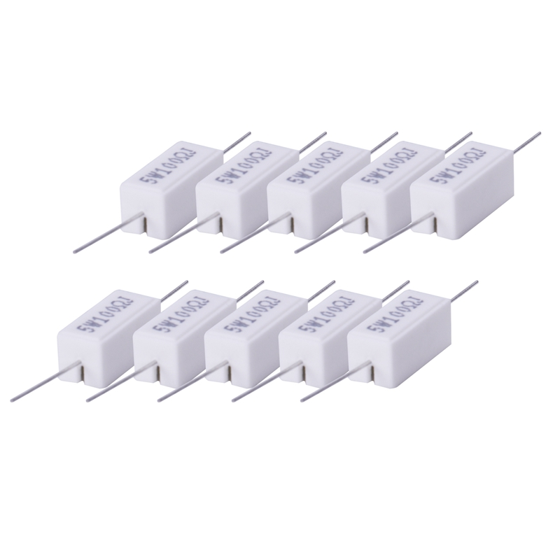 10x wirewound ceramic cement resistors 100 ohm 5w watt 5%