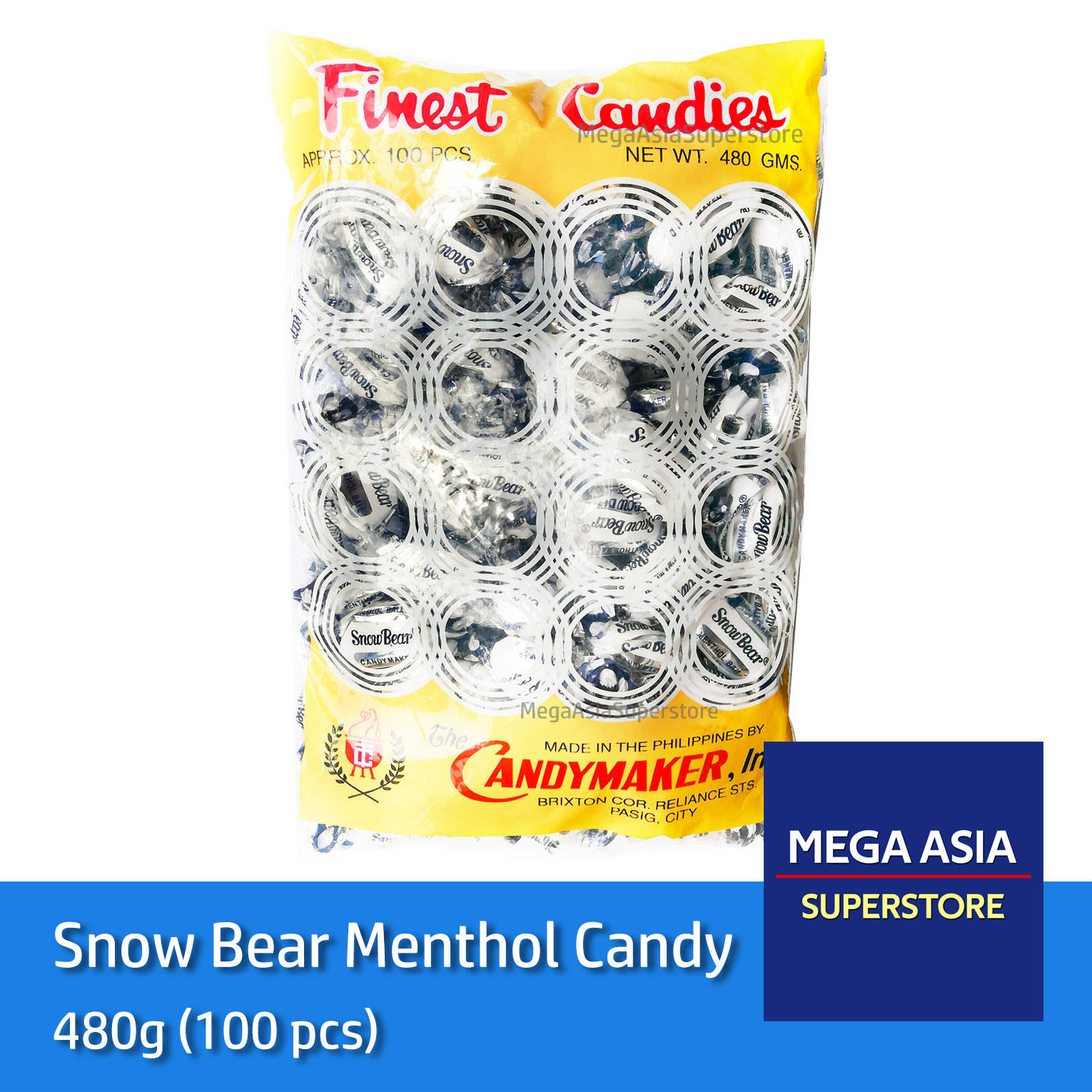 Mega Asia Snow Bear Menthol Ball Candy 480G 100pcs Lazada PH