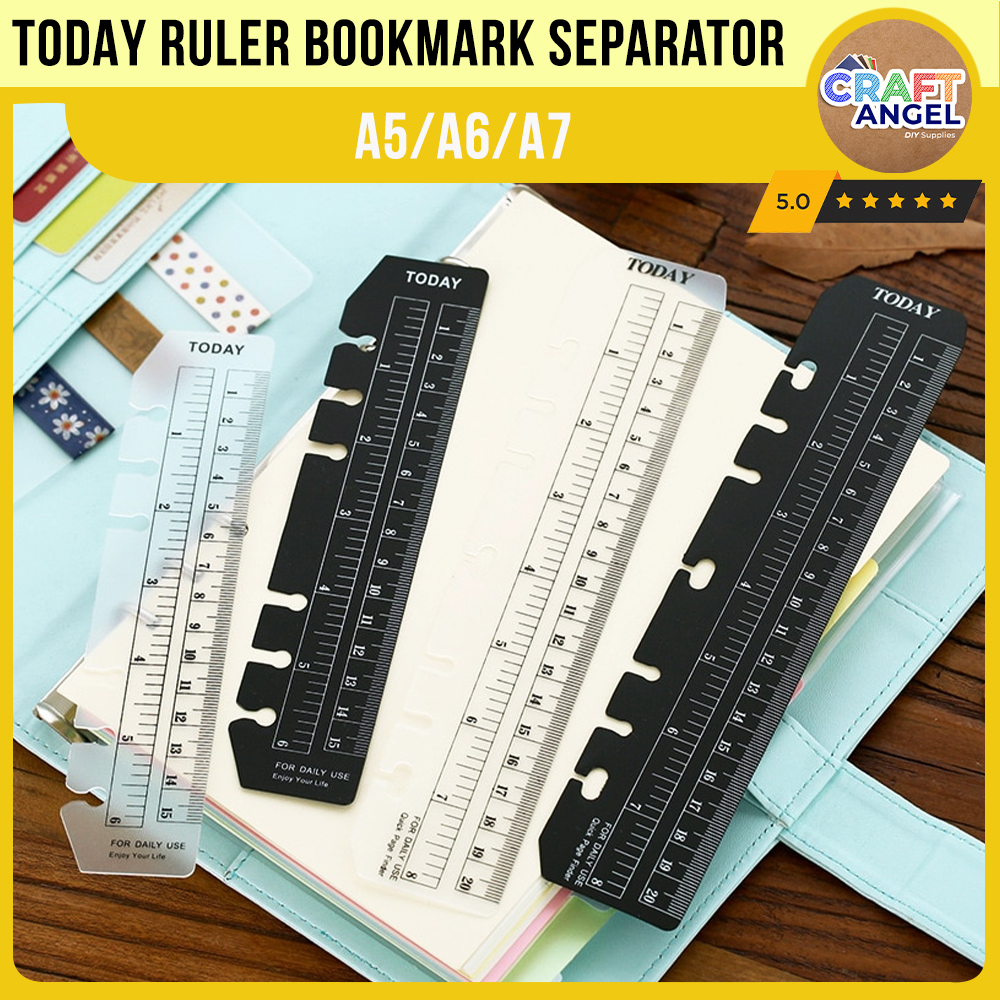 Bookmark Ruler Binder TODAY A5 / A6 Bookmark Separator PVC Ruler for Loose-leaf Binder ...
