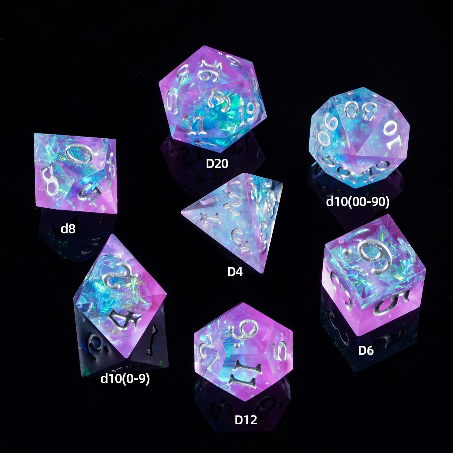 9 Dice Mold - 7 Dice Set + Bonus D20 & Crystal D4 – DruidDice