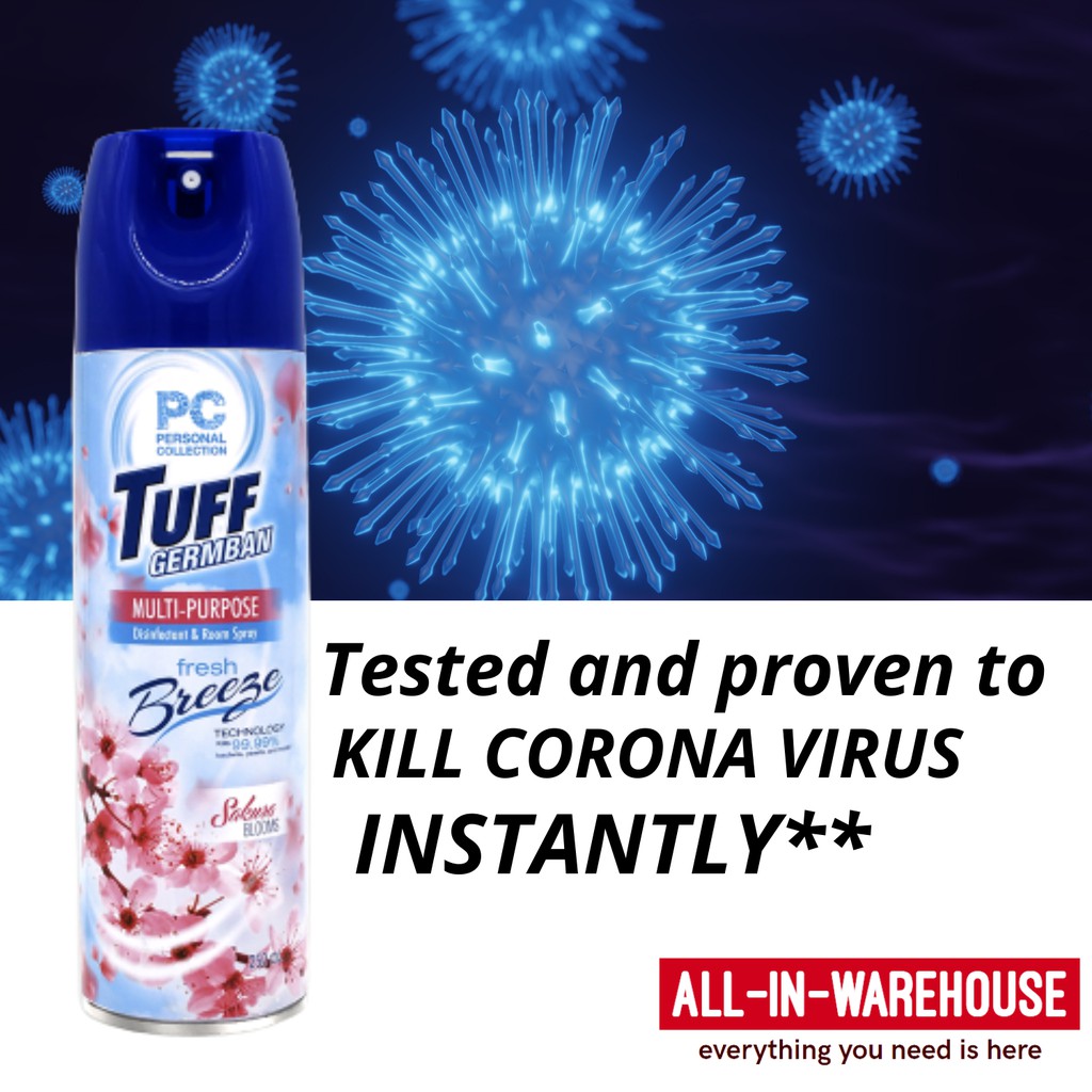 disinfectant spray LEGIT PC PERSONAL COLLECTION TUFF GERMBAN ( DISINFECTANT ROOM SPRAY) 250ml