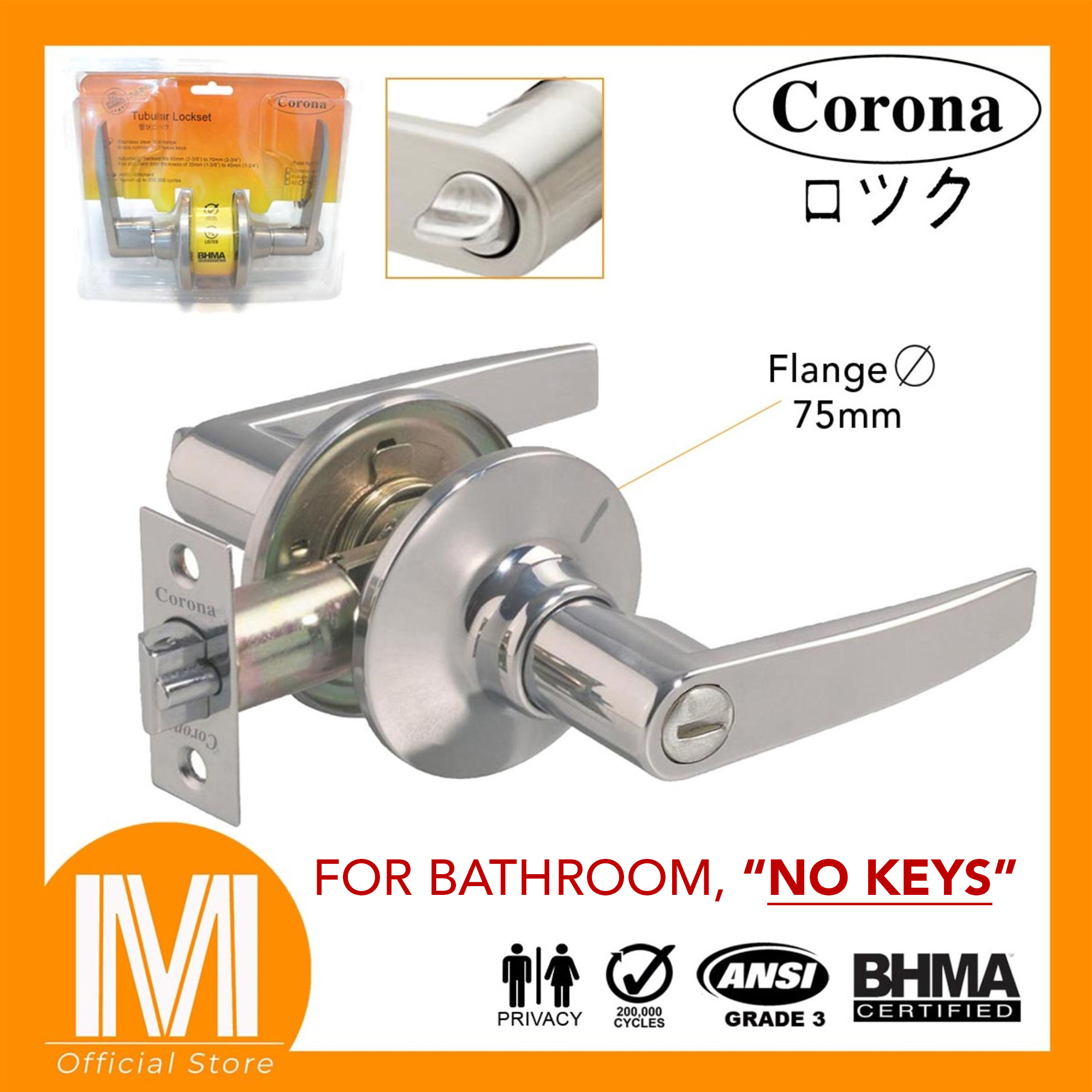 Corona Privacy Keyless Bathroom Lever Lock Door Lock | Lazada PH