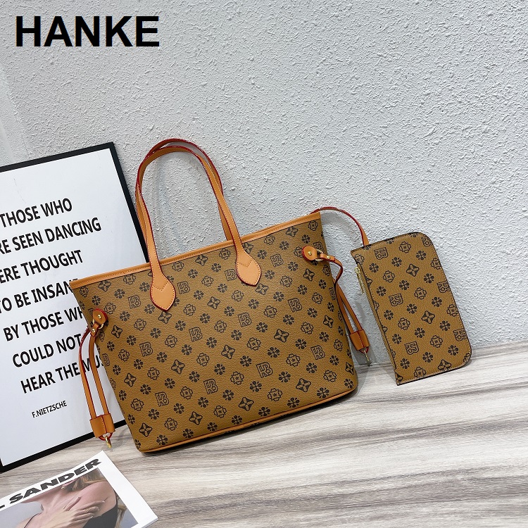 HANKE Quality Neverfull GM Tote Bags Side Laces With Pouch And Twilly Scarf  Fashion Handbags For Women