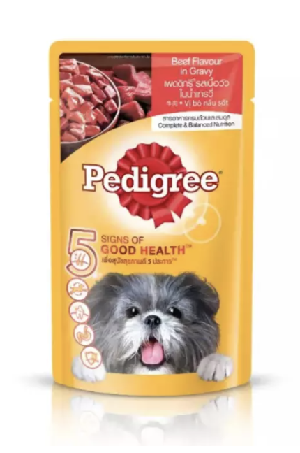 Pedigree beef chunks fashion in gravy