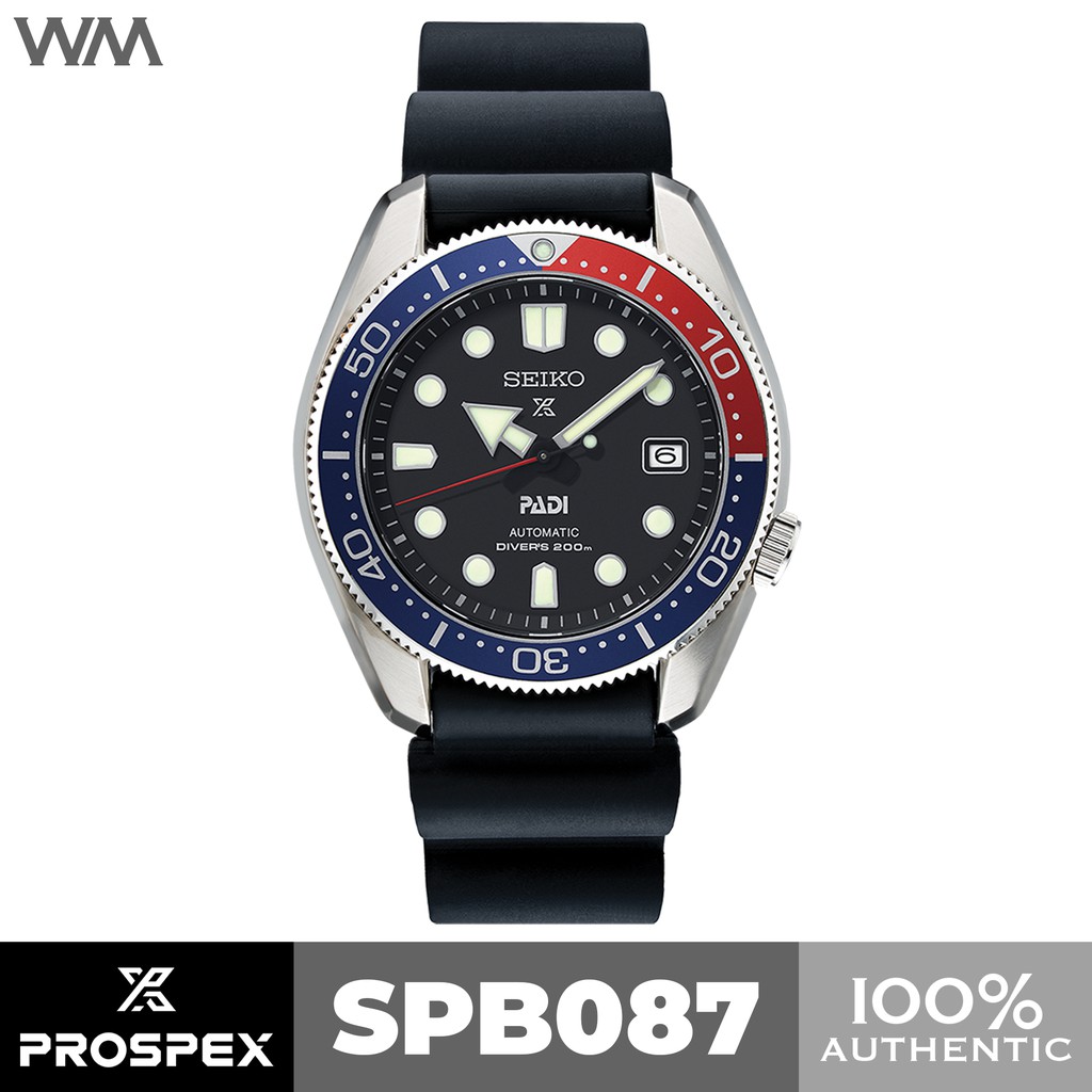 Seiko Prospex PADI Pepsi Automatic 200m Diver's Watch Silicone Strap SPB087  | Lazada PH
