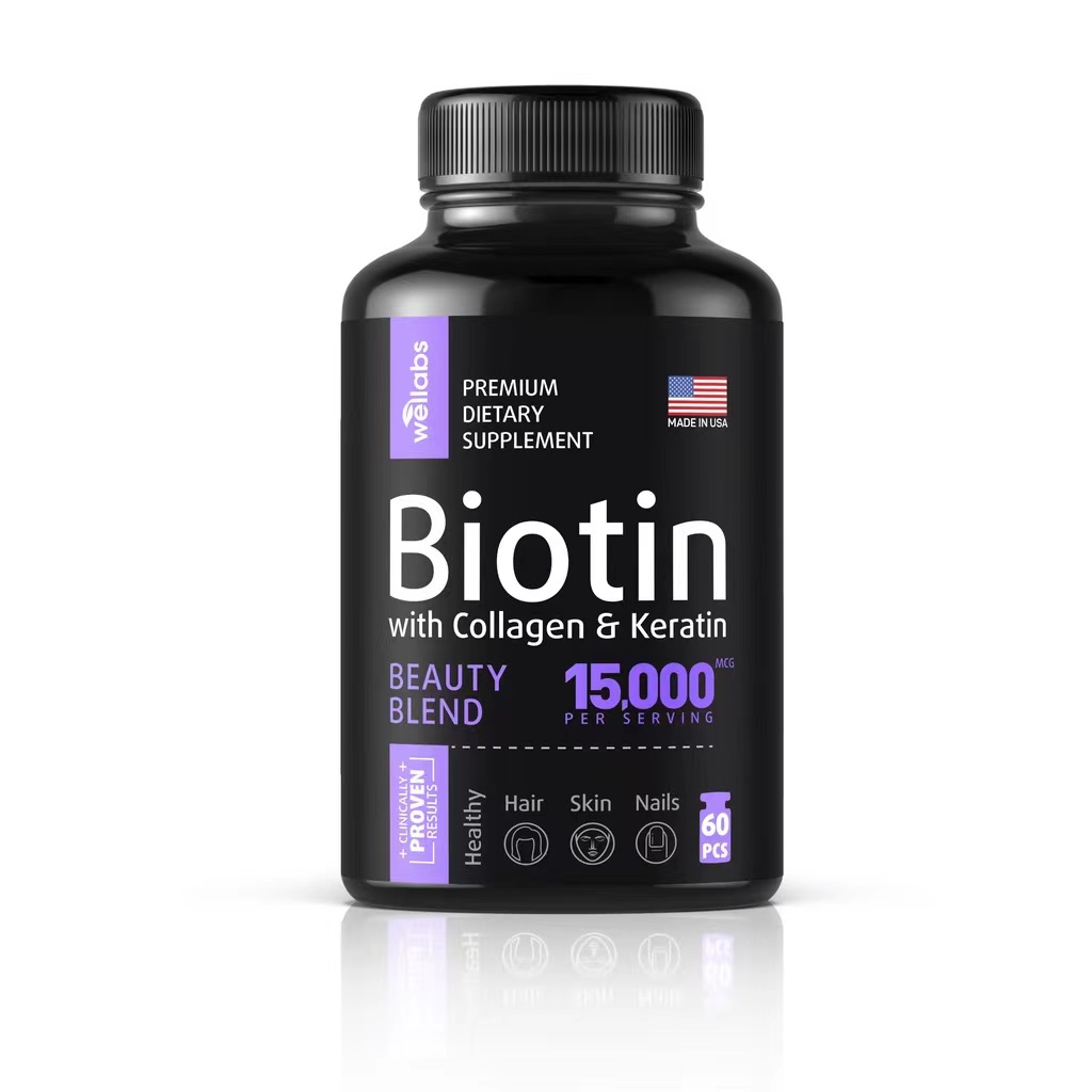 Biotin Capsules Collagen vitamins 15,000 MCG Biotin Capsules Collagen ...