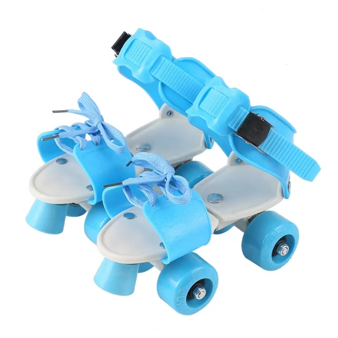 Kids' Quad Roller Skates 4 Wheels Adjustable With Stopping Wheel Skate