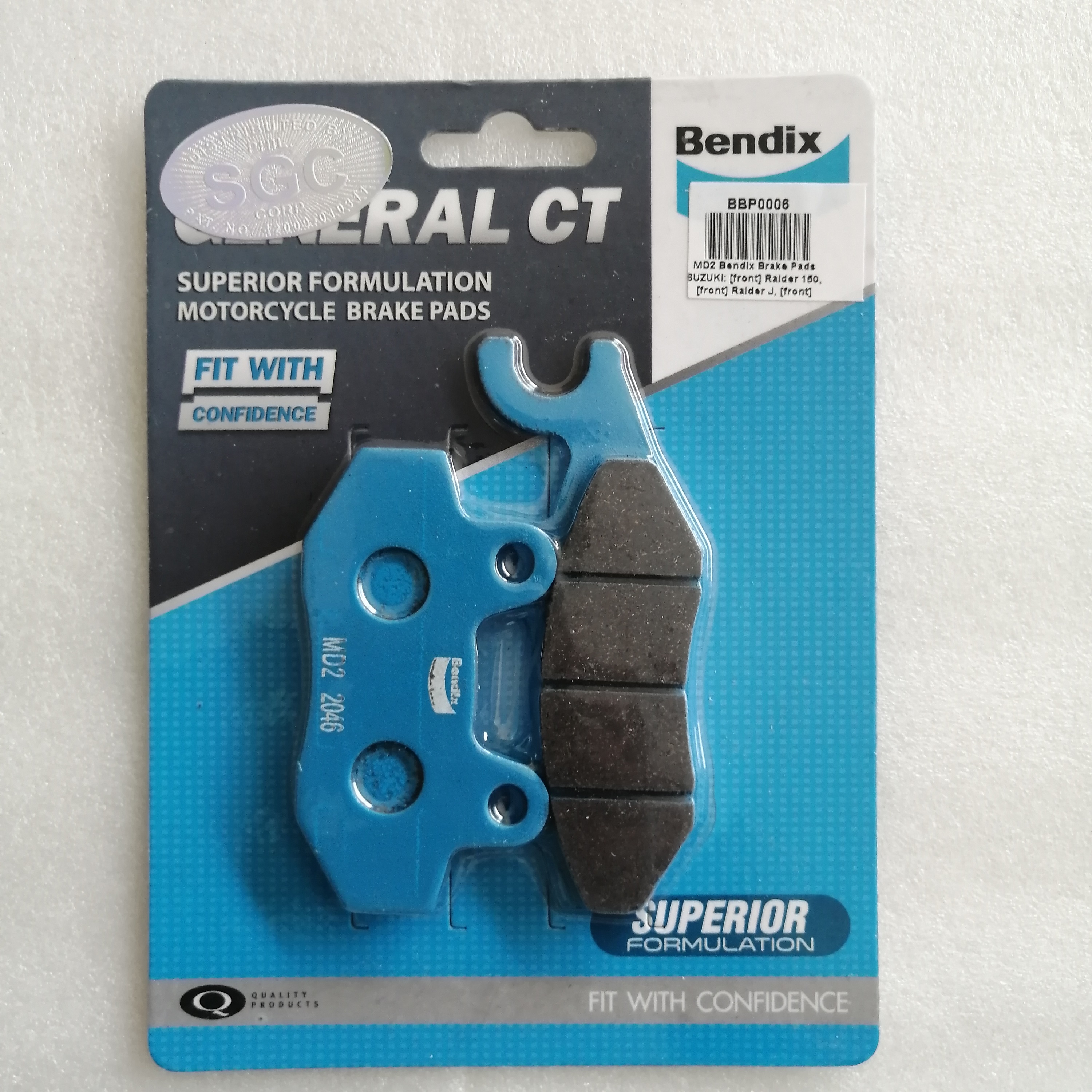 Bendix MD 2 Brake Pads for Kawasaki Z400, Ninja 400, Z250 Front and