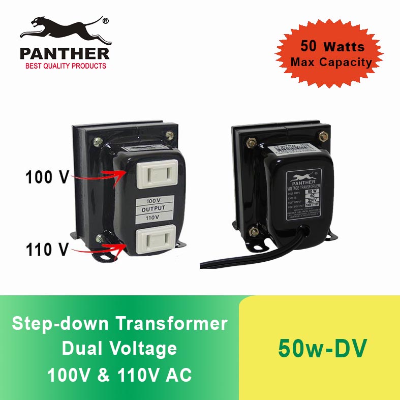 Panther 50wDV Stepdown Transformer DUAL VOLTAGE 50 Watts, Input