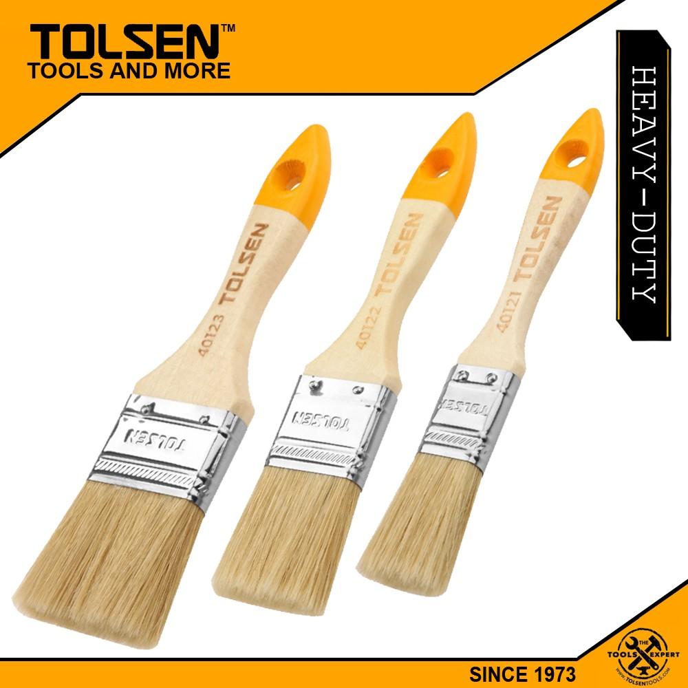 Tolsen 3pcs White Bristle Paint Brush Set EXCLUSIVE] (1 /1.5 /2