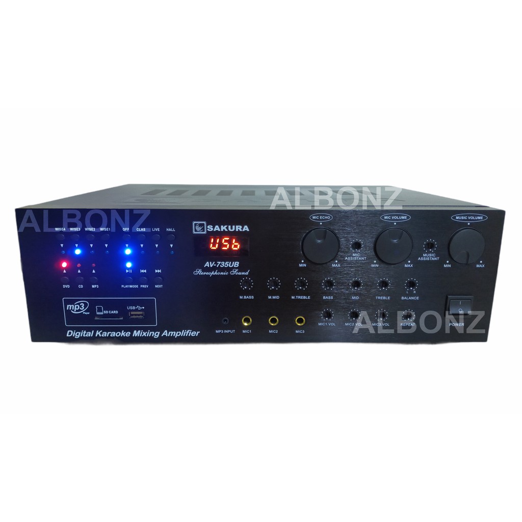 Sakura AV735UB (700W x 2) (ORIGINAL) Digital Karaoke Mixing Amplifier