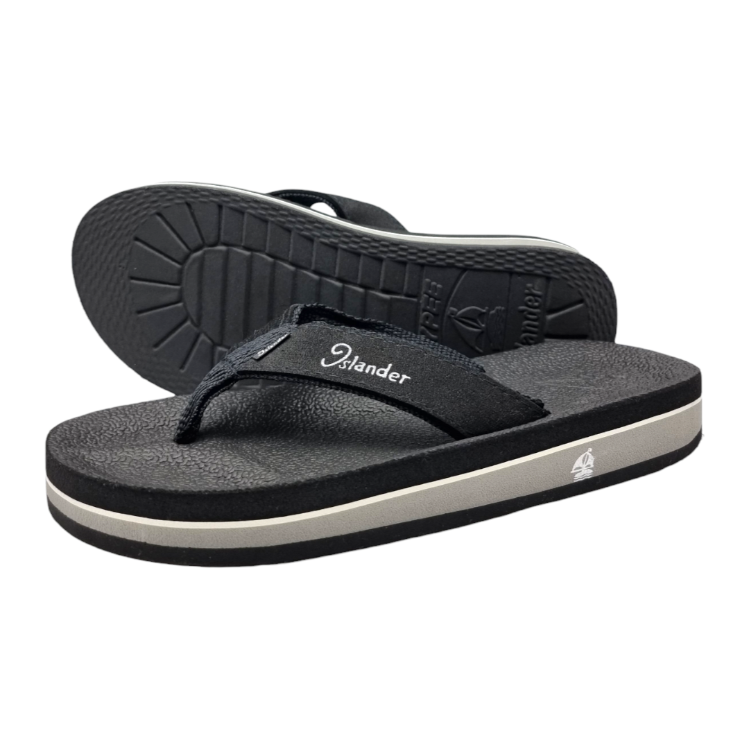Islander Black/Grey Mens non-slip rubber soles 100% Authentic and