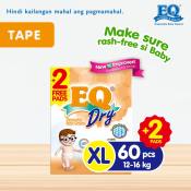 EQ Dry Mega Pack XL - 62 pcs - Tape Diaper