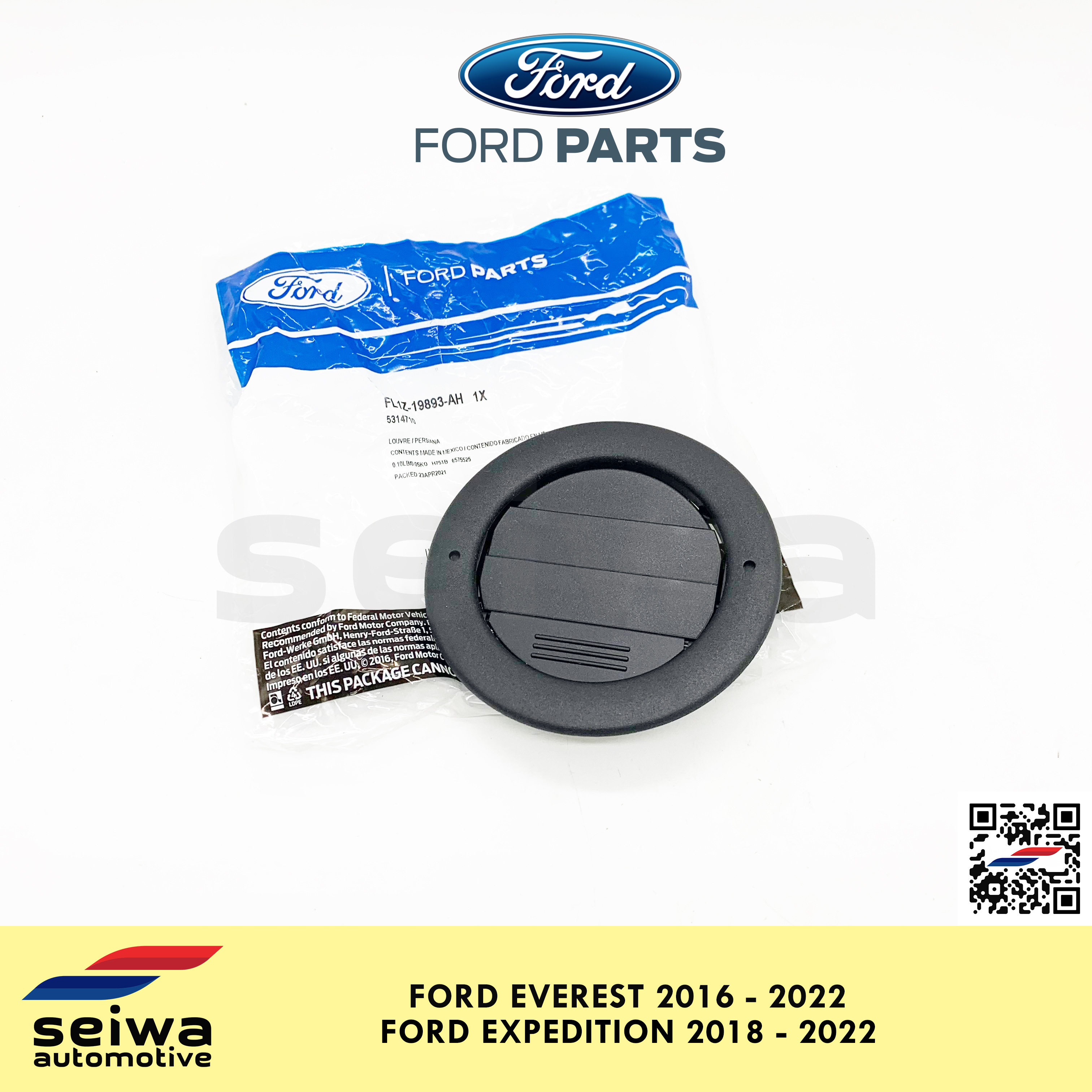 [2016 2022] Ford Everest Aircon Vent (Rear BLACK) [2018 2022