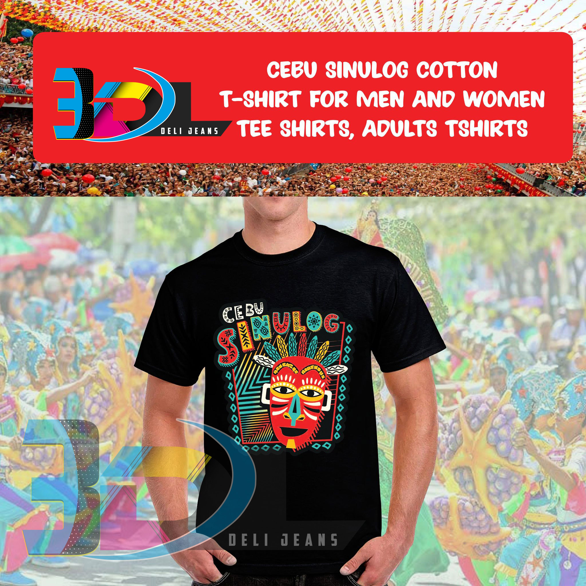 3dlclothing SINULOG Festival Cebu City Filipino Viva Pit Senior Cotton  T-shirt for Men and Women Tee Shirts Adults T-shirts | Lazada PH