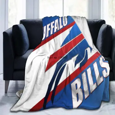 Flannel Fleece Bed Blankets Lightweight Cozy Throw Blanket for Couch Sofa Adults Kids Buffalo Bills Logo 3D Print Multi s