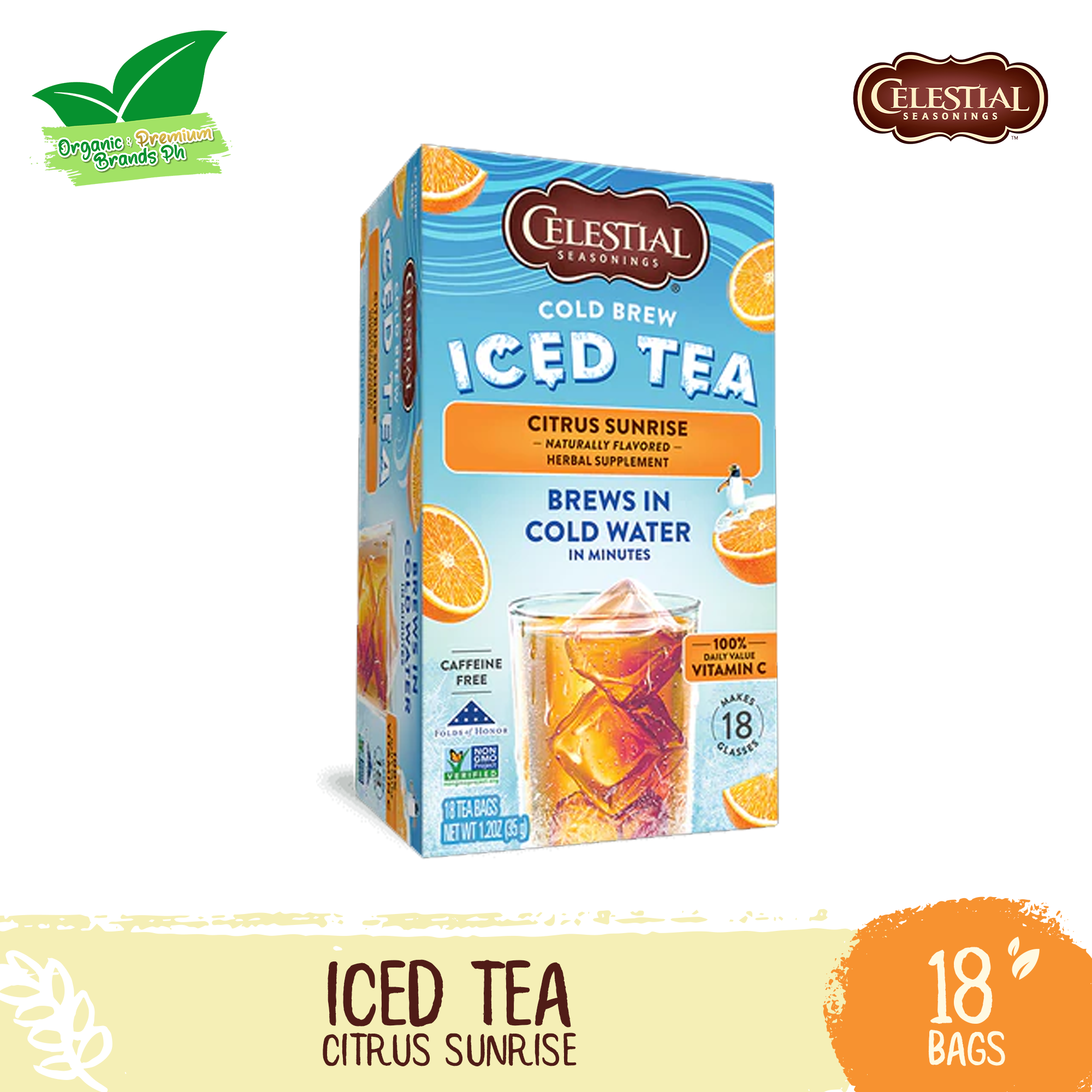 CELESTIAL SEASONINGS COLD BREW ICED TEA Citrus Sunrise Herbal