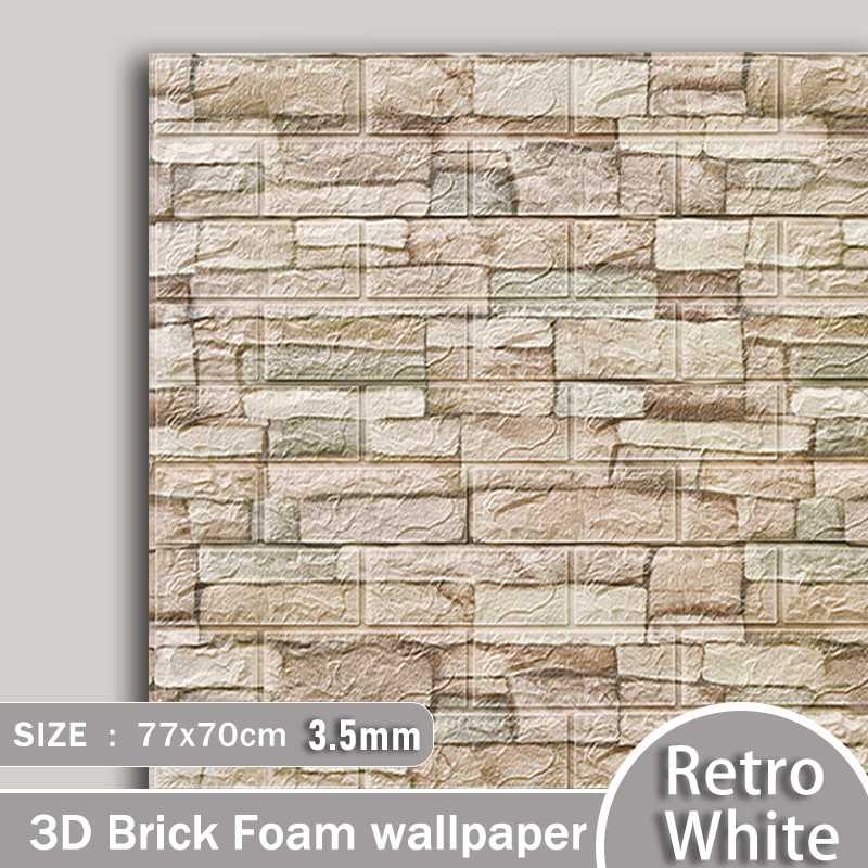 3D 77x70cm Wall Paper Foam Wall Paper Wall Decor Adhesive Wallpaper