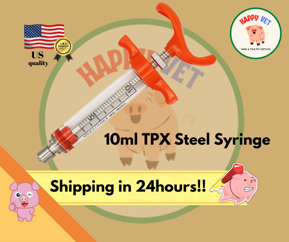 10 mL TPX Syringe Heavy Duty with Dosage Lock Veterinary Syringe 10 ml