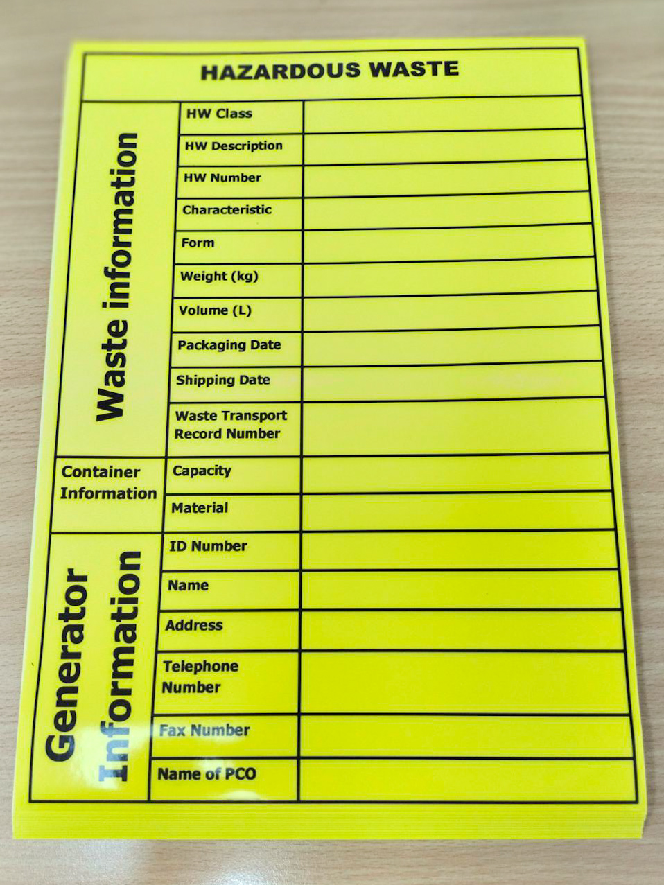 Printable Hazardous Waste Label Template Philippines