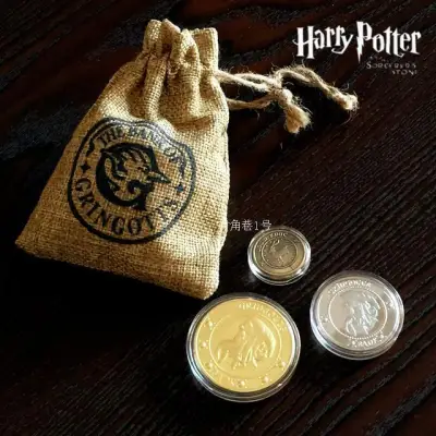 3 pccs Metal Coins 1 Bag Harry Potters Wizard The Bank Of Gringotts Collectibles