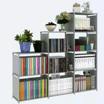 Adjustable Bookcase 9 Cube Storage Book Case Kids Bookshelf