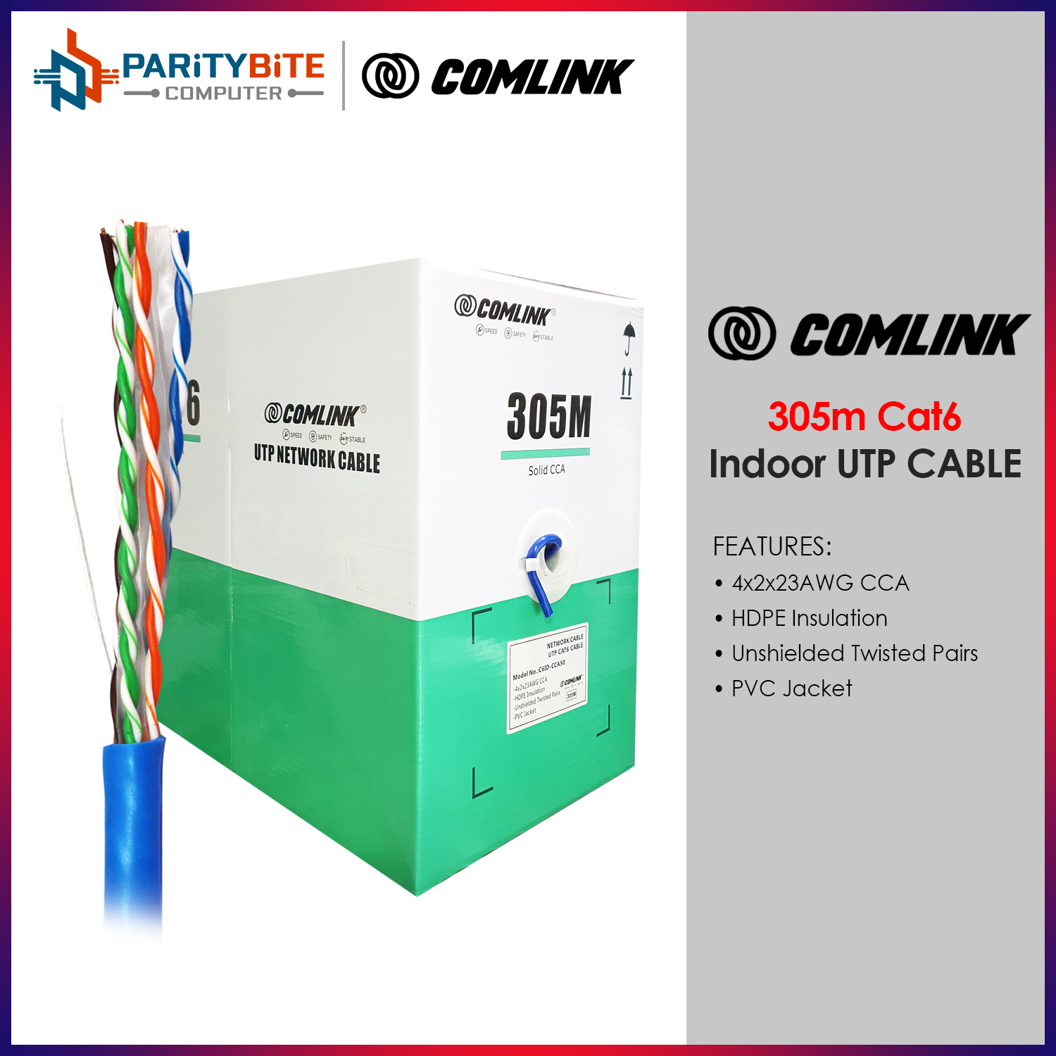 Comlink Indoor Cat6 Utp Cable 305m Cca Lazada Ph