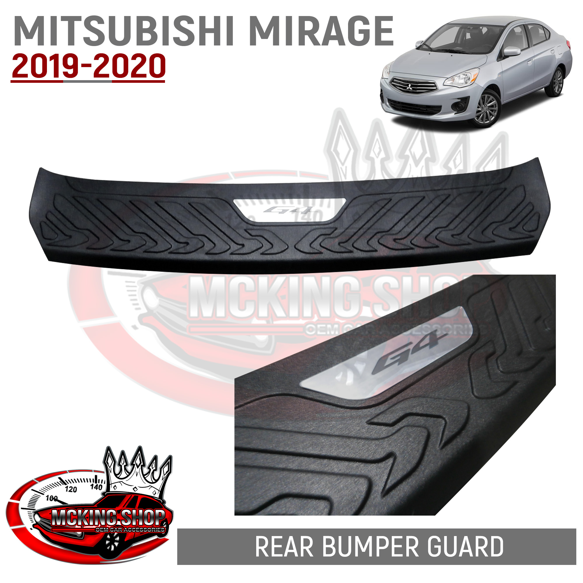 Mitsubishi Mirage G4 2019-2020 Rear Bumper Guard (Black)with G4 Logo ...