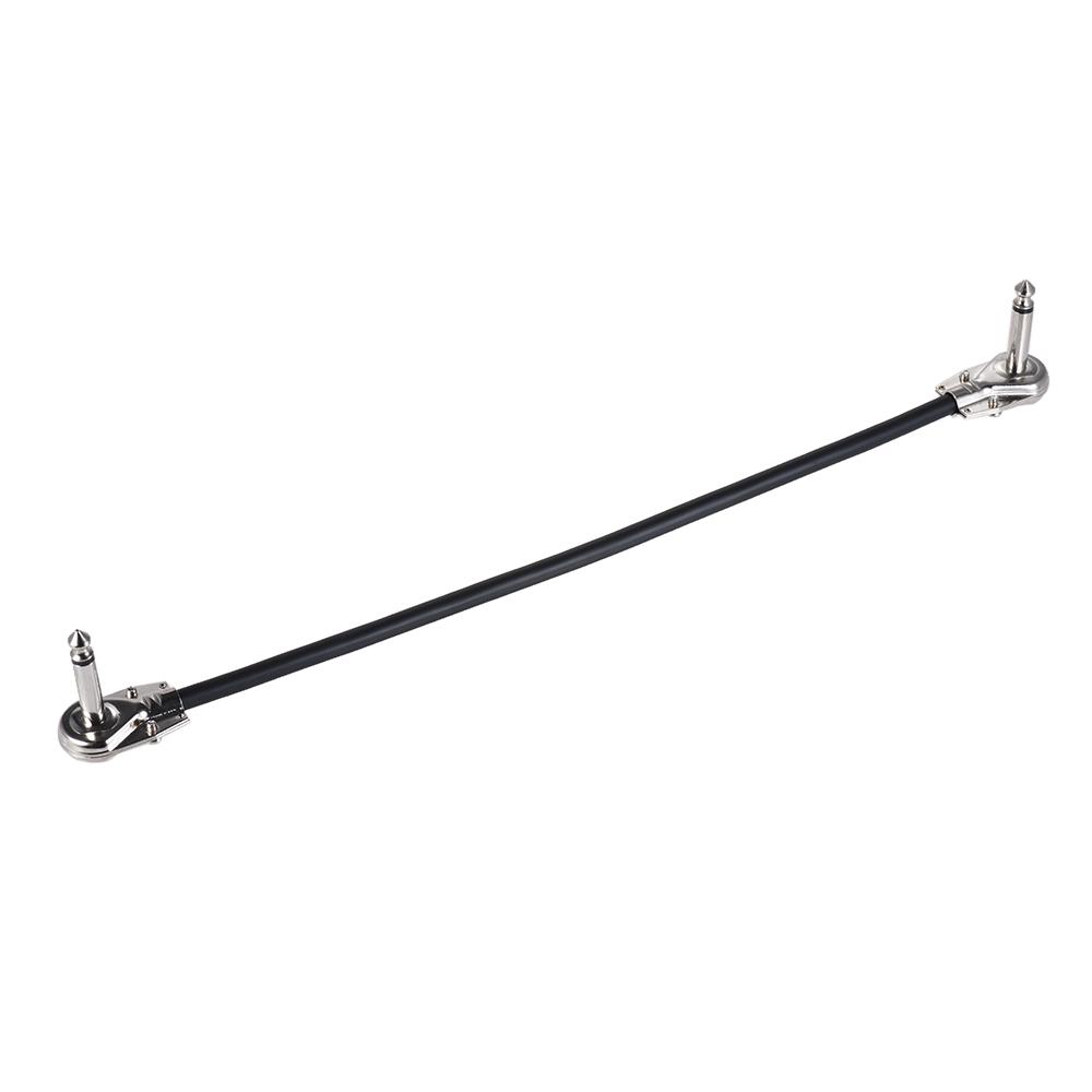 [ammoon]quà bí mật Cáp Vá Dụng Cụ Bàn Đạp Hiệu Ứng Guitar 30Cm/12in 1/4 Bạc Phích Cắm Góc Phải Áo Khoác PVC Màu Đen, 6 Gói