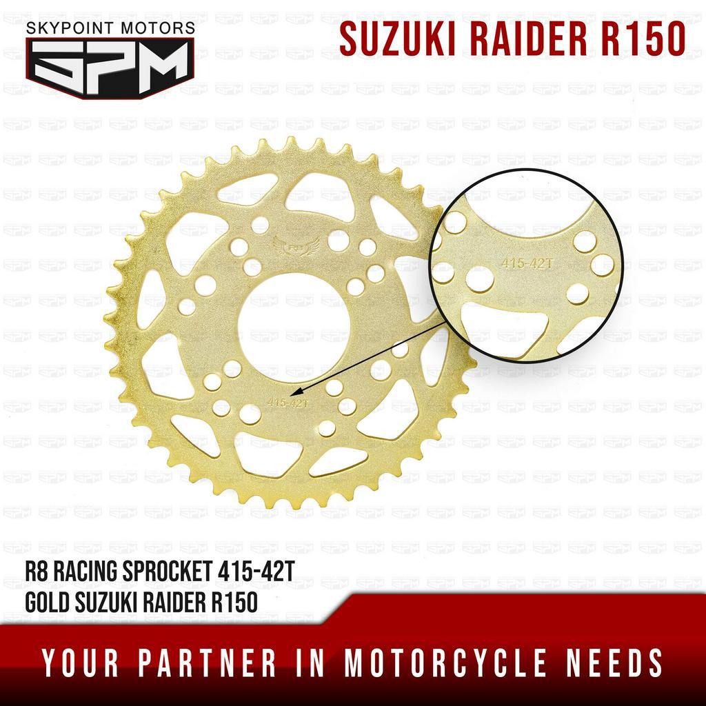 【factory outlet】 R8 MOTORCYCLE SPROCKET 415H RAIDER 150 42T (9880632