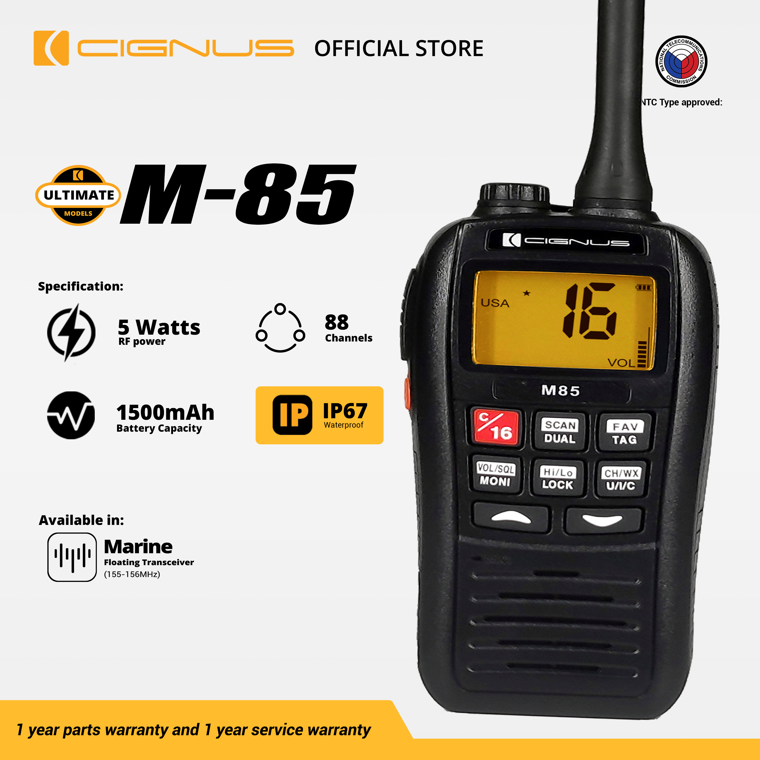 Cignus M85 Marine Band Two Way Radio Lazada PH