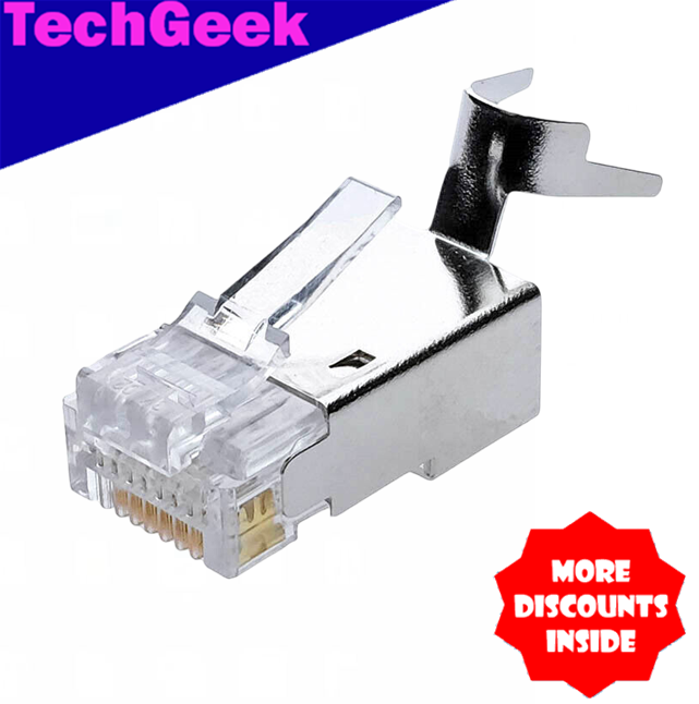 TG CAT7 Metal Shielded Gold-Plated RJ45 Modular Plug Network Ethernet ...