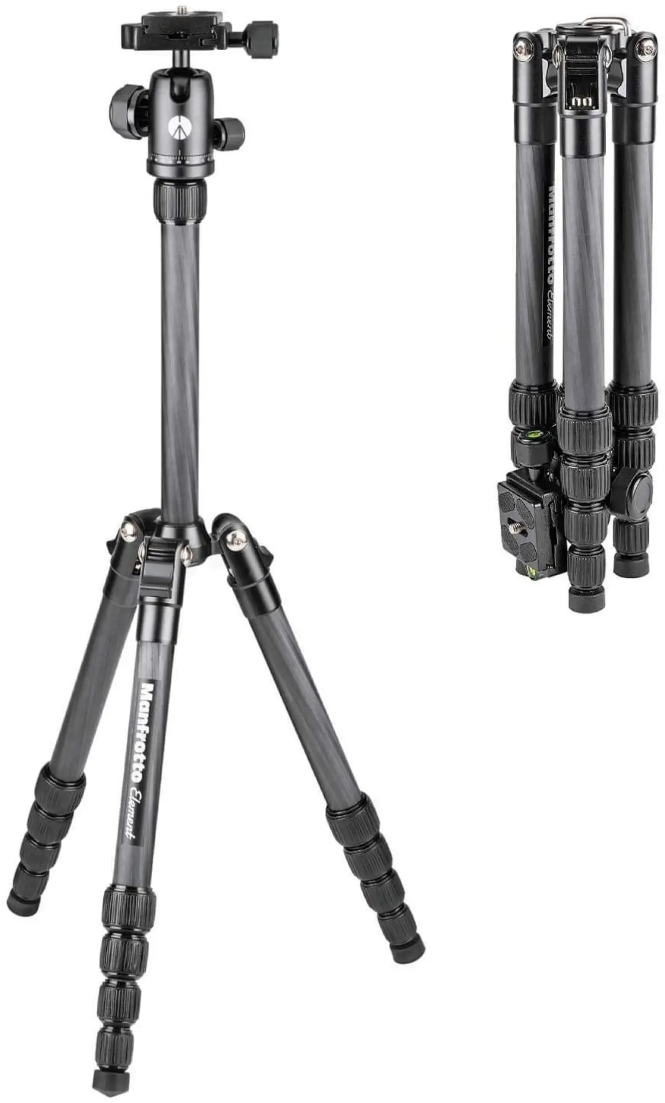 Manfrotto Element Small Travel Tripod - Lightweight Aluminum, 5-Section, With Ball Head