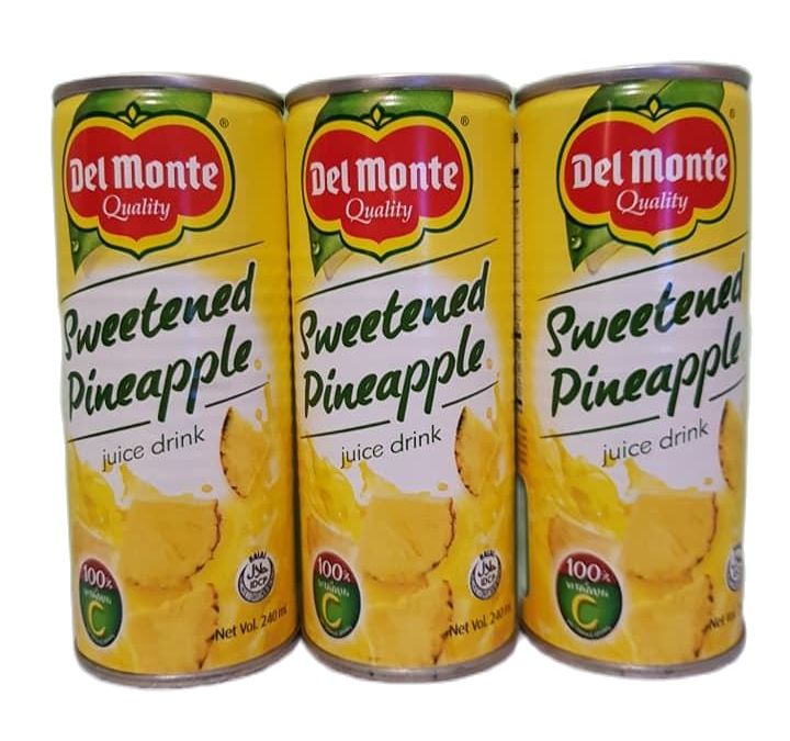Del Monte Sweetened Pineapple Juice Drink (pack of 6 cans x 240 ml