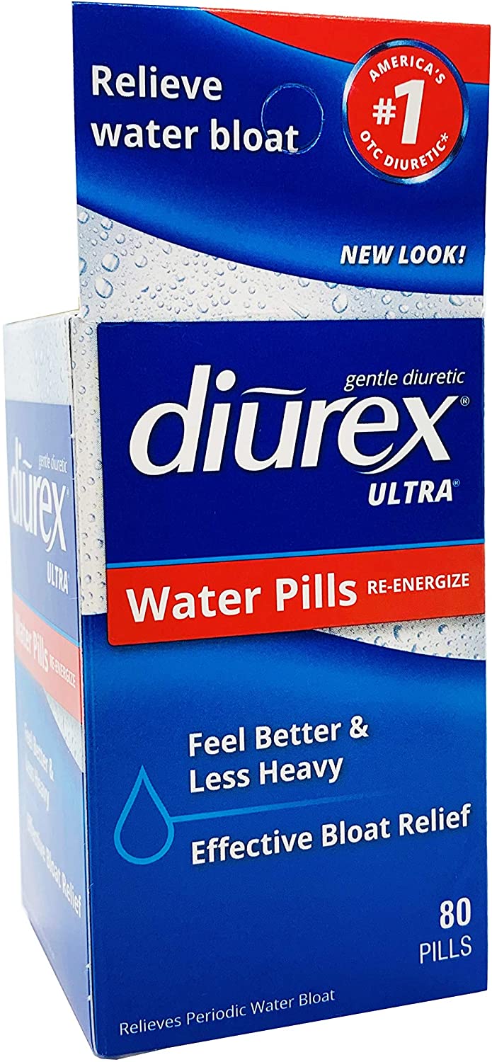 Diurex Ultra ReEnergizing Water Pills Relieves Water Bloat, 80 Pills