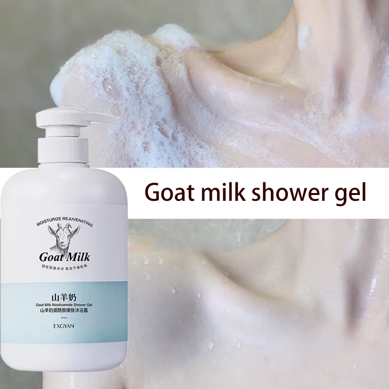 Goat Milk Body Wash 500ml/Liquid Bath Soap/Nicotinamide Mousse Dry Skin