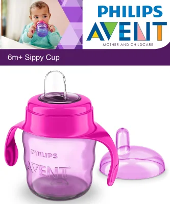 Philips Avent Easy Sip Spout Sippy Cup 200 ml, 7oz for babies 6m+ training feeding drinking bottle and toddlers with handle