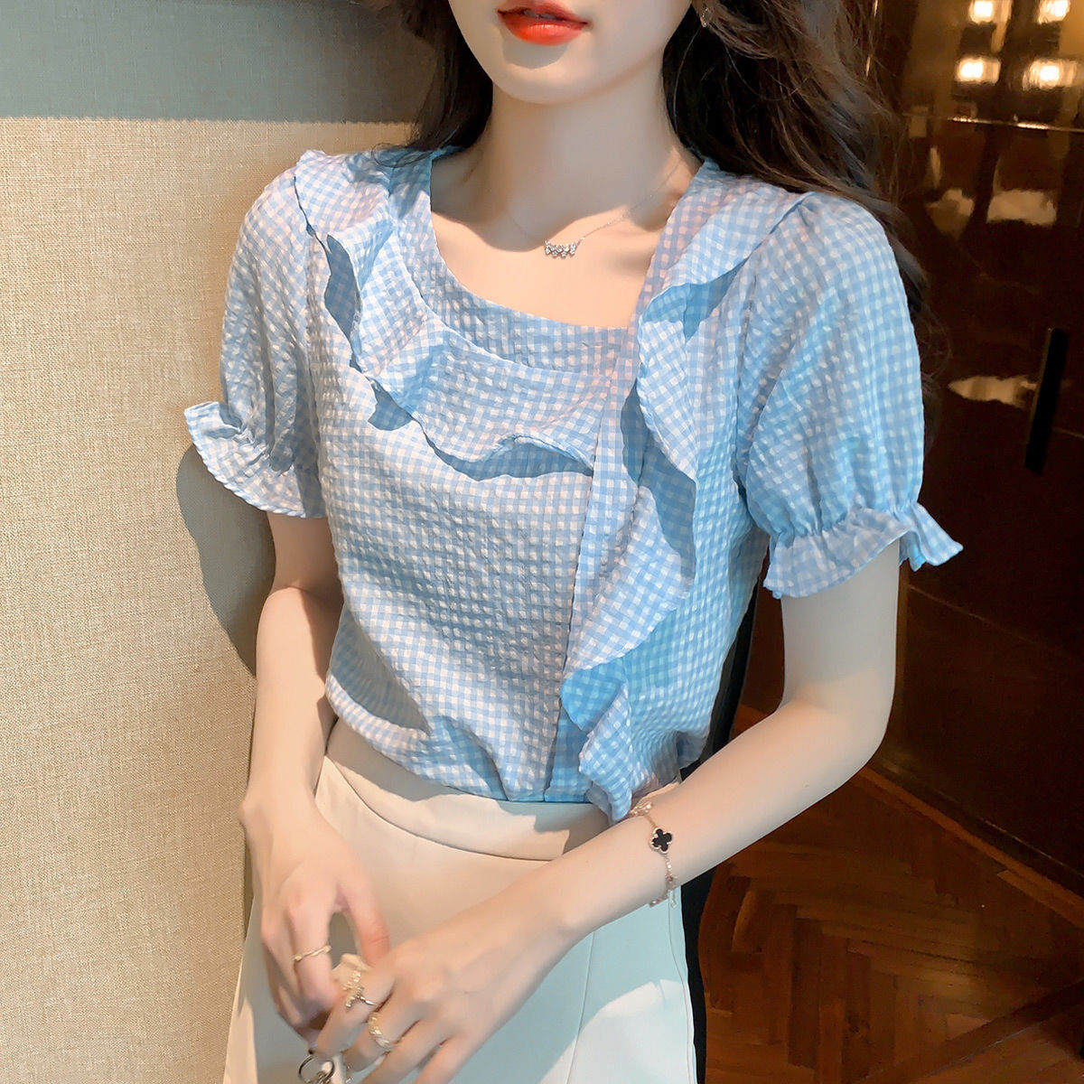 Chiffon Shirt T-shirt Women's Summer 2022 New Summer Thin Short-sleeved Top